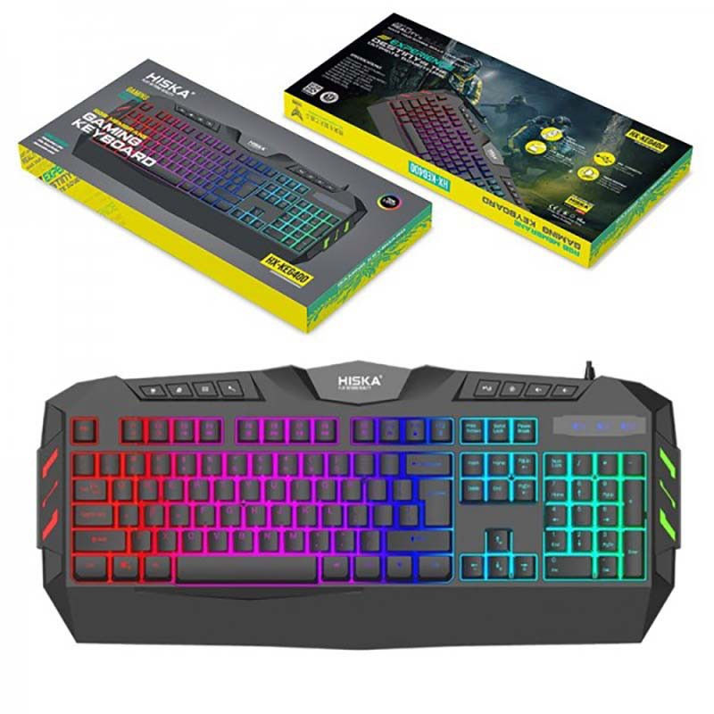 keyboard hiska کیبورد گیمینگ HX-KEG400 هیسکا HISKA HX-KEG400 RGB